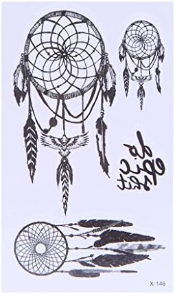Arich 5 Sheets Men Women Waterproof Temporary Totem Tattoos Cross Cat Body Art Fake Stickers-Dreamcatcher
