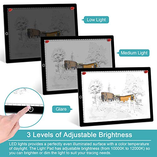 Tracing Light Box, A4 Light Board Portable LED Light Pad Tracer