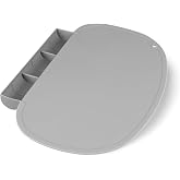 Silicone Placemat for Baby, Tablemats with Food Catching Pocket, Non-Slip Silicone Placemat for Restaurants Home Travel (Gray)