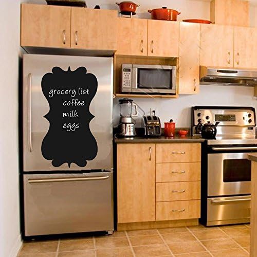 ppty Chalkboard Wall Decal - Refrigerator Menu Chalk Board Fancy Frame - Eco friendly Child Safe CPSIA Compliant Vinyl Wall Decal(20" h x11 w, custom color)