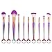 Mermaid Makeup Brush Set, Coshine 10pcs/set Colorful Rainbow Unique Mermaid Makeup Brush Set Cosmetic Tools Kits
