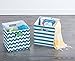 DII Hard Sided Collapsible Fabric Storage Container for Nursery, Offices, & Home Organization, (11x11x11) - Stripe Teal