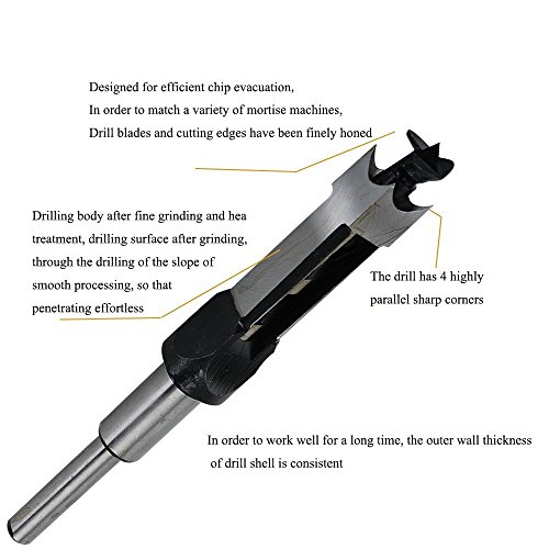 image for MAX-CRAFT 3/4 Inch Woodworking Square Hole Mortise Chisel Drill Bits S