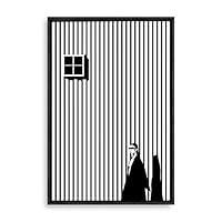 Framed Canvas Wall Art Modern Geometric Pattern Canvas Prints Home Artwork Decoration for Living Room,Bedroom - 16x24 inches