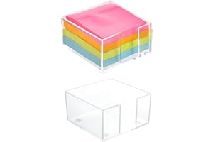 1pcs Wezxrauo 3x3 Inch Acrylic Sticky Note Holder - Clear Desktop Organizer for Post-it Notes, Perfect for Office, Home & Cla
