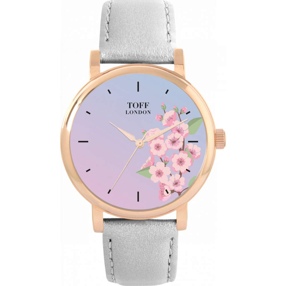 Toff London Ladies Pink Cherry Blossom Flower Watch