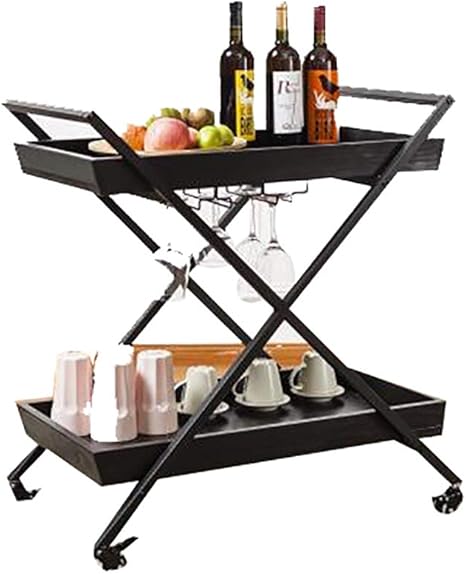 Amazon キッチンワゴン ワインバーカートローリングサービングカートあり なしワインラック鉄バーカート純木棚ホイール付きバーキッチンベッドルームブラック キッチンワゴン 収納カート オンライン通販