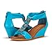DREAM PAIRS MULAN Womens Gladiator Adjustable Buckles Straps Low Wedge Back Zipper Summer Sandals