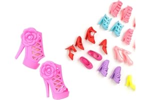 BURIUS 60 Pairs Doll Shoes Set – Trendy High Heels, Flats & Boots for 11.5" Girl Dolls – Stylish Miniature Accessories & Collectible Pack