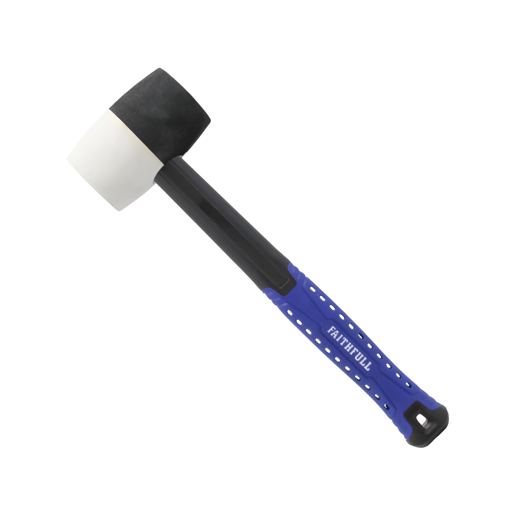 Faithfull FAIRMBWF16 Combination Rubber Mallet - Black/White 16oz Fibreglass Shaft