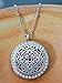 Aromatherapy Necklace -Mandala Design with Crystals -Essential Oils Diffuser Jewelry 25mm Diameter Surgical Stainless Steel Locket/ Pendant w/ 24” Chain+17 Aromatherapy Refill Pads -in Silver Color