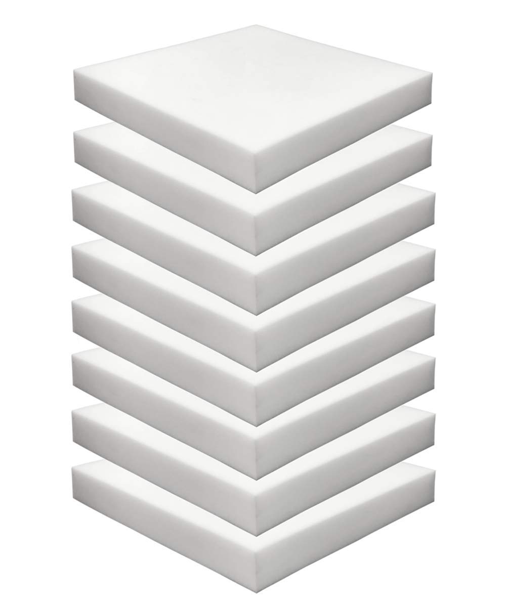Foamma 8-Pack 2" x 20" x 20" High-Density Upholstery Foam Padding - Couch Cushion Replacement, Chair Foam, Square Padding for Seats Image