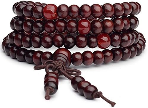 New Fashion beads hand string to ward off bad luck men and women bracelet Burgundy one size
