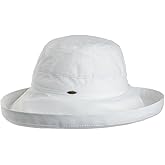 Scala womens Cotton Big Brim Hat With Inner Drawstring & Upf 50+ Rating