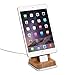 Rerii Bamboo Charge Stand with Aluminum Base, iPhone Charging Dock, iPhone Charger, Stand for iPhone 8/7 / 6 Plus, iPhone Xs, iPhone XR, iPhone 5S, iPad Air, iPad Mini, Support Charging with Case
