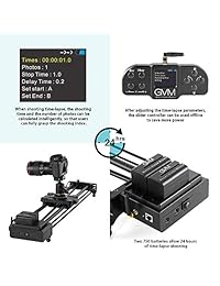 GVM Cámara motorizada inalámbrica Control deslizante Cámara Dolly Video electrónico Control deslizante Bucle automático Sistema de disparo Equipado con un controlador Bluetooth Seguimiento de disparo
