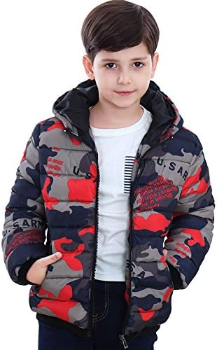 Boys Down Coat Hooded Puffer Jacket Winter Outwear Overcoat Hoodies Size 4T 5T 6 8 12