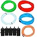 JYtrend 5 Pack 9ft Neon Light El Wire w/Battery Pack