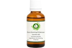 R V Essential Pure Evening Primrose Carrier Oil 10ml (0.338oz)- Oenothera Biennis (100% Pure and Natural Cold Pressed)