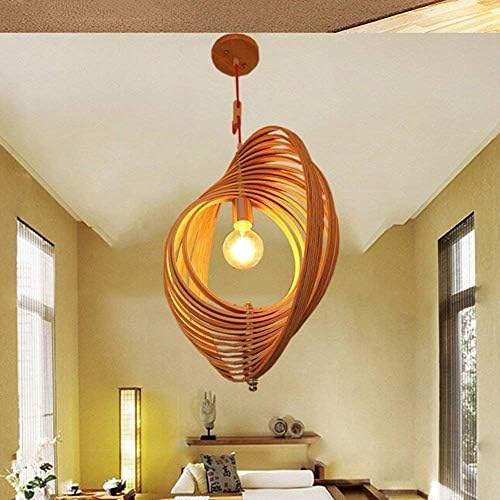 XQY Bedroom Living Room Decoration Chandelier,Chandelier, Creative Modern Chinese in New of Simple Wooden Spiral Wood Circle Chandelier Dining Room Lounge The Bedroom Chandelier Lighting Chandelier S