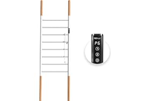 P&BHUSRI P&Bhursri Towel Warmer Stand, 8-Bar Heated Towel Rack for Bathroom, Blanket Rack Towel Warmer, Electric Towel Rack with Timer, Glossy White, Plug-in