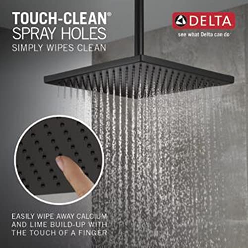 Delta Faucet Rain, Rainfall Shower Head, Matte Black, Metal, Ceiling