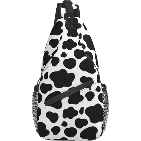 Cow Print Sling Backpack Crossbody Bag Adjustable Strap Daypack Hiking Travel Cow Print Sling Backpack Crossbody Daypack Adjustable Strap  main image 2