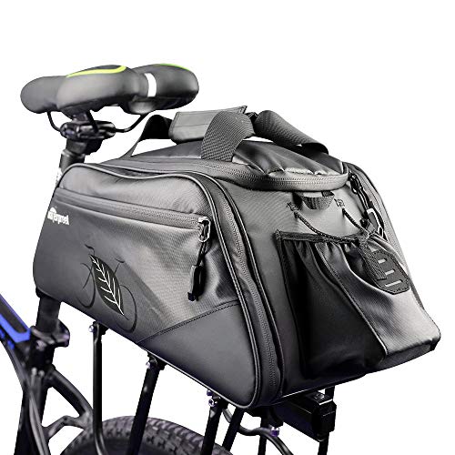 Allnice Bike Trunk Bag 11L Bicycle Panniers Pack Cycling Luggage Accessories Waterproof Rear Seat Pannier Bag Shoulder Handbag Bag Pannier Black