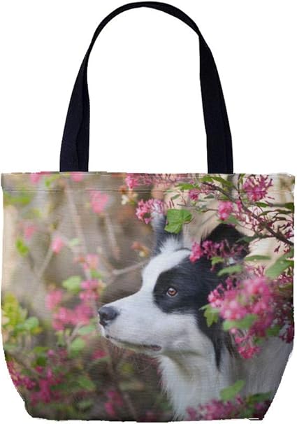 Animal Border Collie Bolsas de lona para mascotas, bolsas de algodón