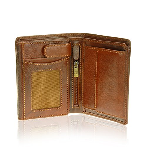 Visconti Tuscany 44 Secure RFID Blocking Genuine Leather Wallet (Tan)