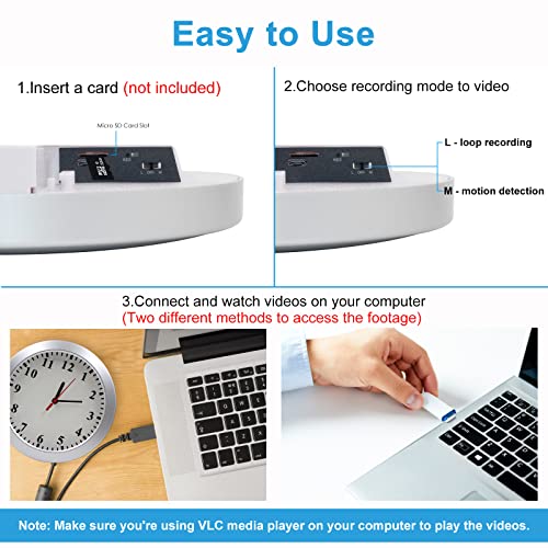 Newwings Spy Camera Hidden Camera Wall Clock, 1080P No WiFi Needed