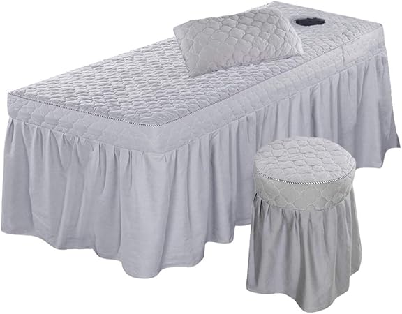 Amazon エステベッドカバー 美容ベッドカバー 有孔 スツールカバー ピローケース付き グレー B Blesiya マッサージ用クッション 枕 通販