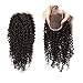 Longqi Hair Brazilian Curly Lace Closure 1PC 4*4 100% Unprocessed Human Hair Extensions Natural Color