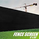 ColourTree 6' x 50' Fence Screen Privacy Screen Black - Commercial Grade 150 GSM - Heavy Duty - 3 Years Warranty (1)