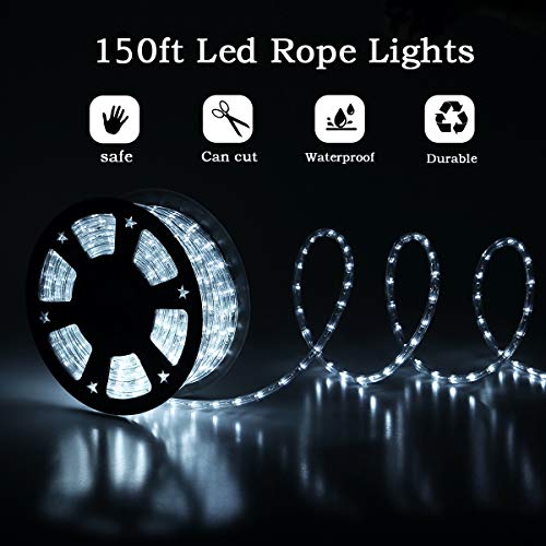 Buyagn 150ft Rope Lights Outdoor, Waterproof Rope Lights Outdoor,LED