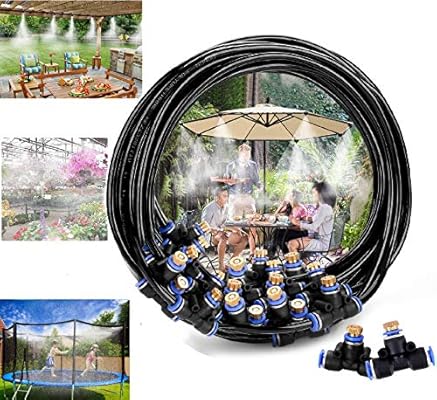 Amazon Com H G Lifestyles Misters For Patio Misting System 26 2ft 8m Misting Line 10 Brass Mist Nozzles Brass Adapter For Patio Garden Umbrellas Greenhouse Trampoline Garden Outdoor