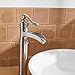 BWE Vessel Sink Faucet Waterfall Brushed Nickel Bathroom Commercial Vanity Sink Faucets with Supply Lines Combo Single Handle Bath Basin Bowl Centerset Sink Lavatory Tall Mixer Tap