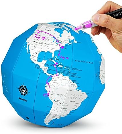 DIY Scratch Assemble Globe Coloring World Map(Plan Map(Blue))