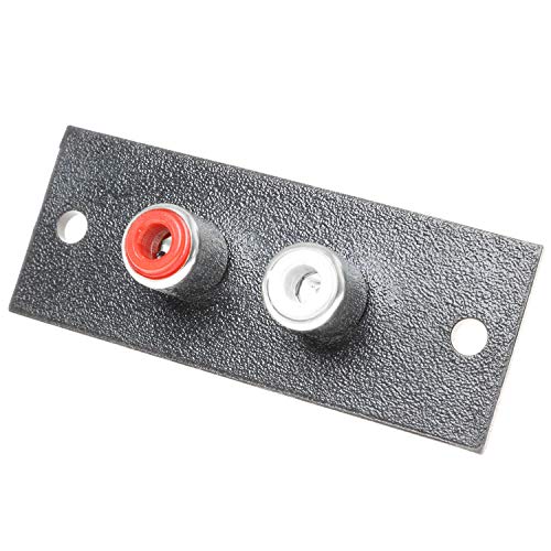 Magic&shell RCA Connector 5PCS Black 2 Way RCA Terminal Wall Panel Plate Input Phono Chassis Socket AV Audio Connector - Thumbnail 2