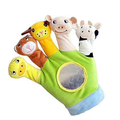 LtrottedJ Glove Puppet Plush Finger Cartoon Doll Story Telling Parent-Child Interaction (Green)