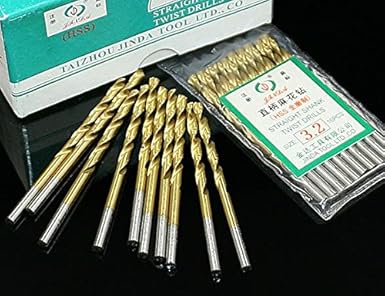 Generic 5pcs 30 : 2-3.2mm Long Life HSS STRAIGHT SHANK TWIST DRILLS Titanium Plating Twist Drill Head Metalworking Titanize Twist Drill Bits