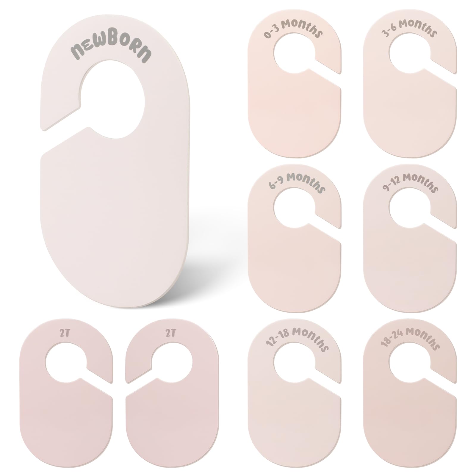 Photo 1 of MEILIDY Baby Closet Dividers, Double Sided Nursery Clothes Size Separators for Newborn to 2T, Round, Neutral, 8 Pcs
