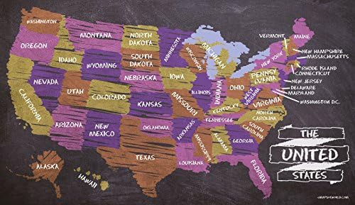 USA Chalk Map (36" W x 22" H)