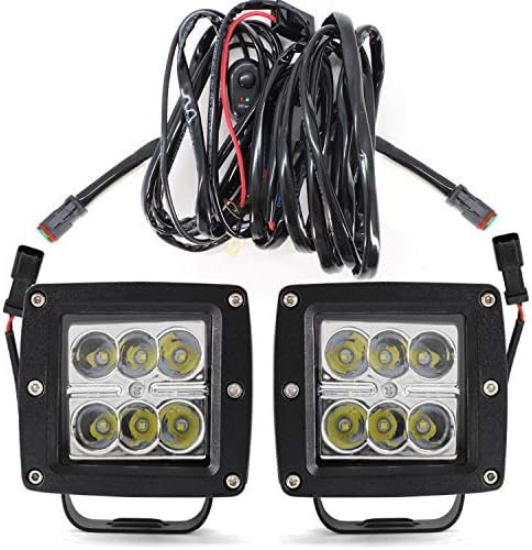 3" LED Pods Light Bar,Cube LED Spotlight Off Road Fog Lights Driving Work Lights with Wiring Harness 24W 12V 24V for Cars Trucks Tractor Engineer Vehicles Agricultral Vehicles