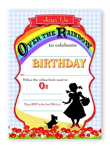 Wizard of Oz Invitations - 10 Invitations + 10 Envelopes