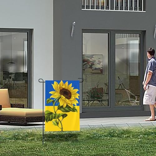 Ukraine Garden Flag,Ukrainian Flag Outdoor,Sunflower Patriotic Garden Flag,Support Ukraine Yard Sign,Ukraine Yard Flag For Outdoor Home Yard Patio Bedroom Decoration Wall Hanging Sign (45X30CM)