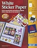 Avery 8-1/2 Inch by 11 Inch Ink Jet Sticker Paper with CD, Matte White, 5 Per Package