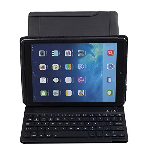 Genuine Padfolio Compact Personalized Leather Portfolio Organizer Business Portfolio Case for iPad 2/3/4 9.7 inch with Removeable Keyboard