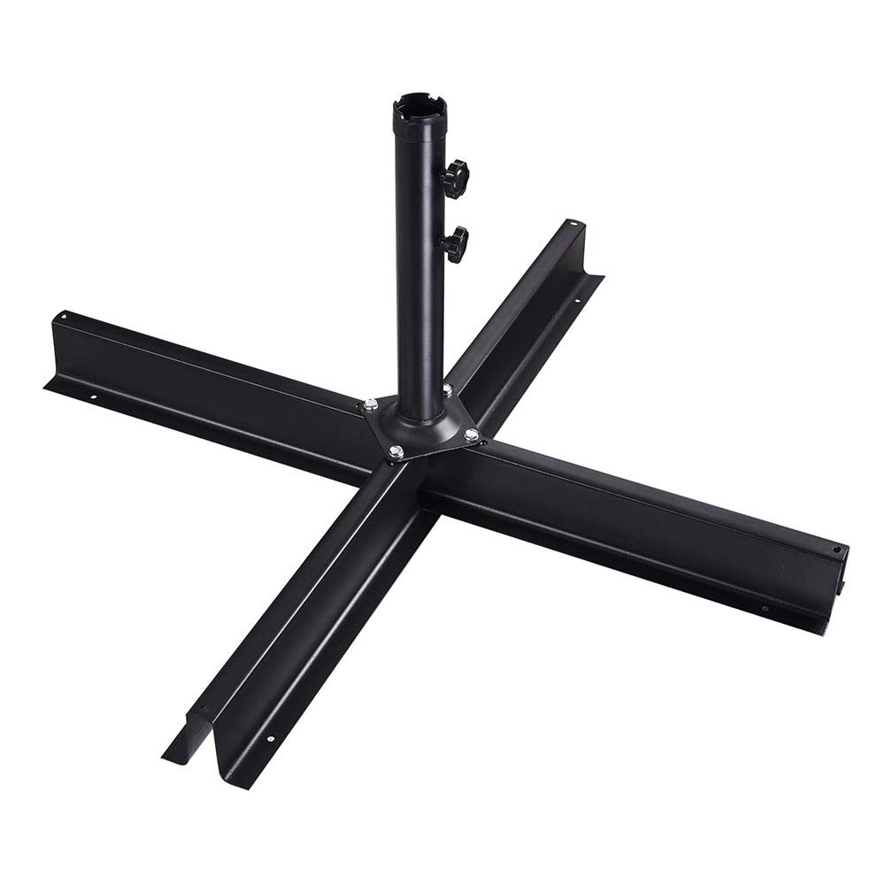 Yescom Patio Umbrella Base Stand Outdoor Garden Offset Umbrella Metal Frame Non Weighted Used With Pavers Umbrella Stands Bases