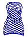 LemonGirl Women's Mesh Lingerie for Women Fishnet Babydoll Mini Dress Free Size Bodysuit Blue